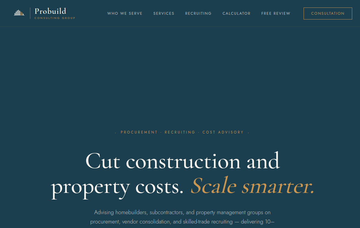 ProBuild Consulting Group website